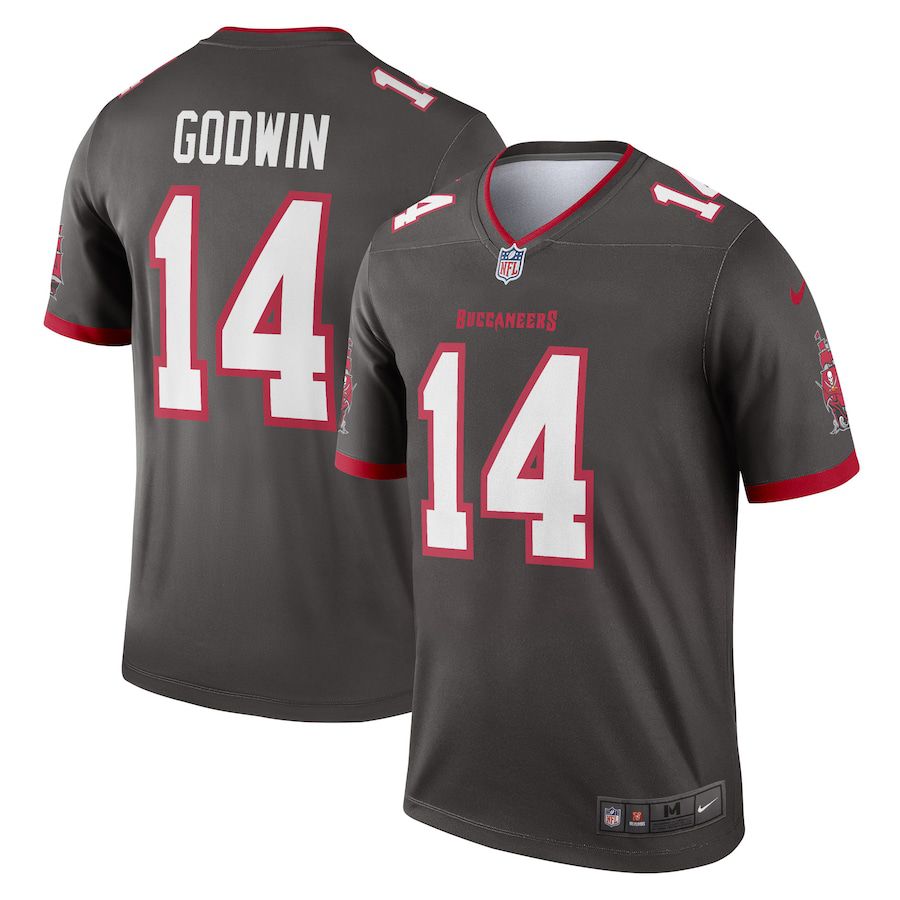Men Tampa Bay Buccaneers #14 Chris Godwin Nike Pewter Alternate Legend NFL Jersey